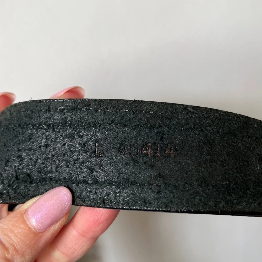 Vintage Brighton Blue Leather Belt Brass Buckle 1991